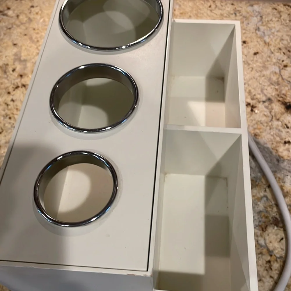 Pottery Barn Beauty Station Organizer with Build-in Electric Extension.